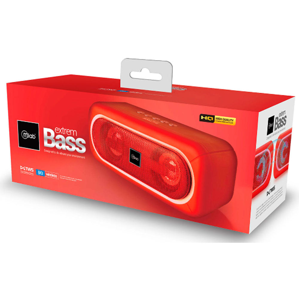 Parlante Mlab Extrem Bass Bluetooth TWS Rojo
