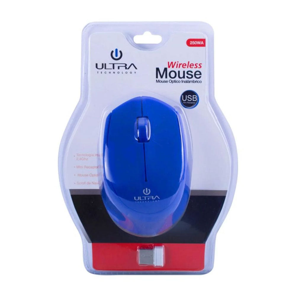 Mouse Inalambrico Ultra 250WA USB Azul