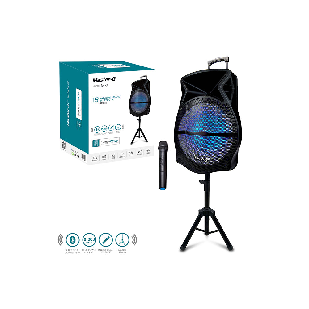 Parlante Karaoke Master G SPBT15 Bluetooth 40W RMS 15 pulg