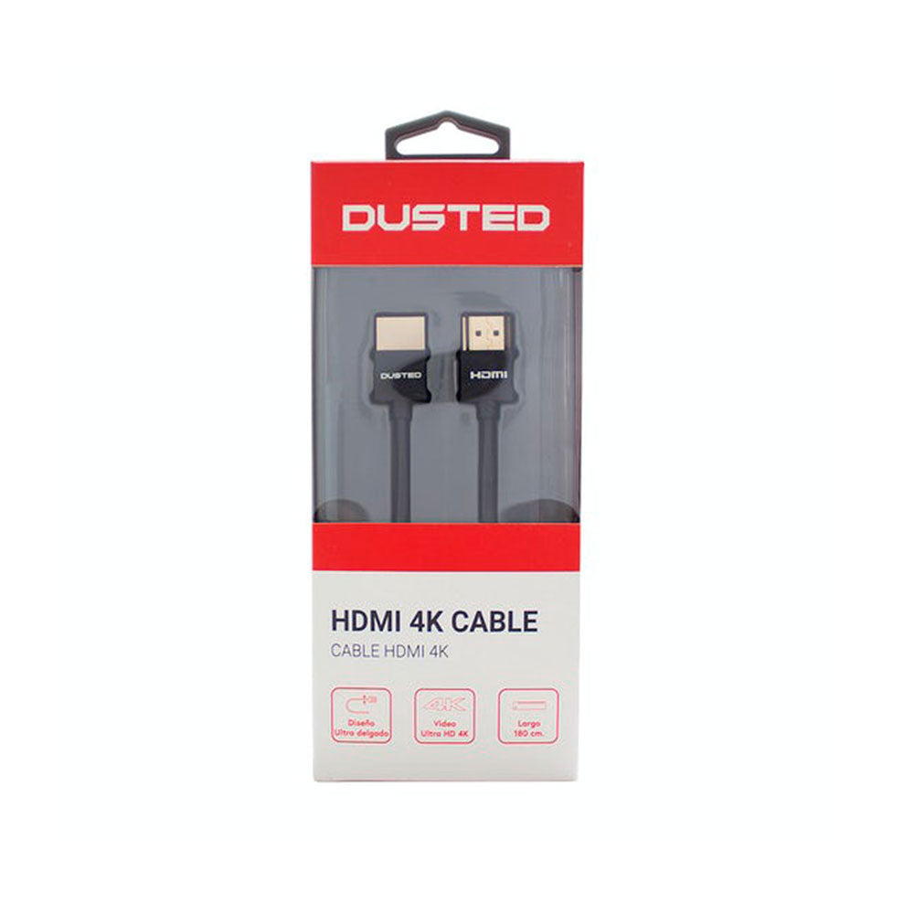 Cable Dusted Hdmi Slim 1.8m 4k Negro