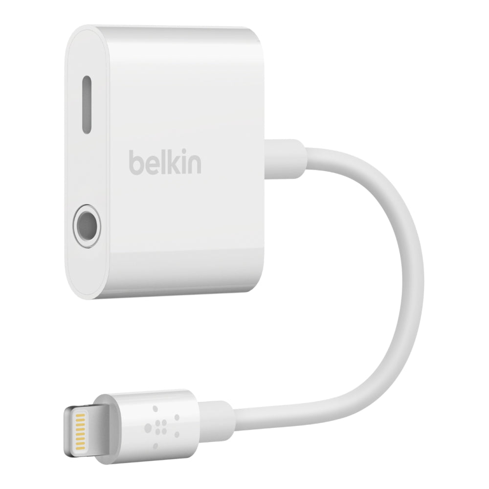 Adaptador de Audio Belkin 3.5 + Cargador RockStar Blanco