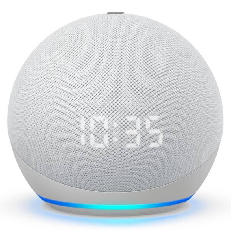 Asistente Virtual Amazon Echo Dot 4ta Gen con reloj Blanco