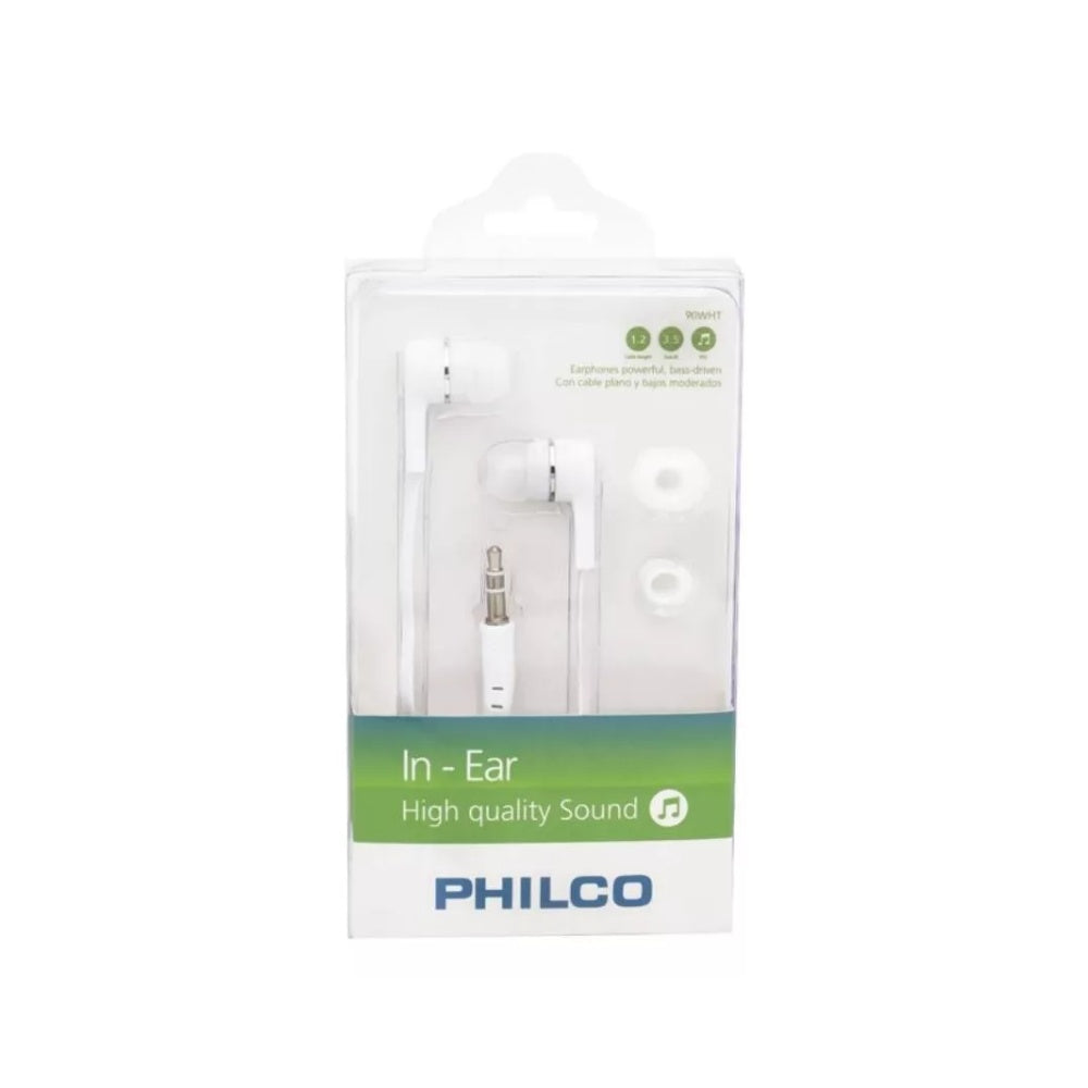Audifonos Philco 90Wht in Ear Jack 3.5mm Blanco