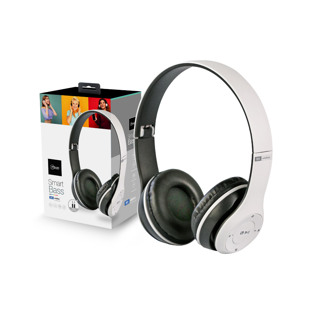 Audifonos Mlab Smart Bass 9065 Bluetooth y Jack 3.5mm Blanco