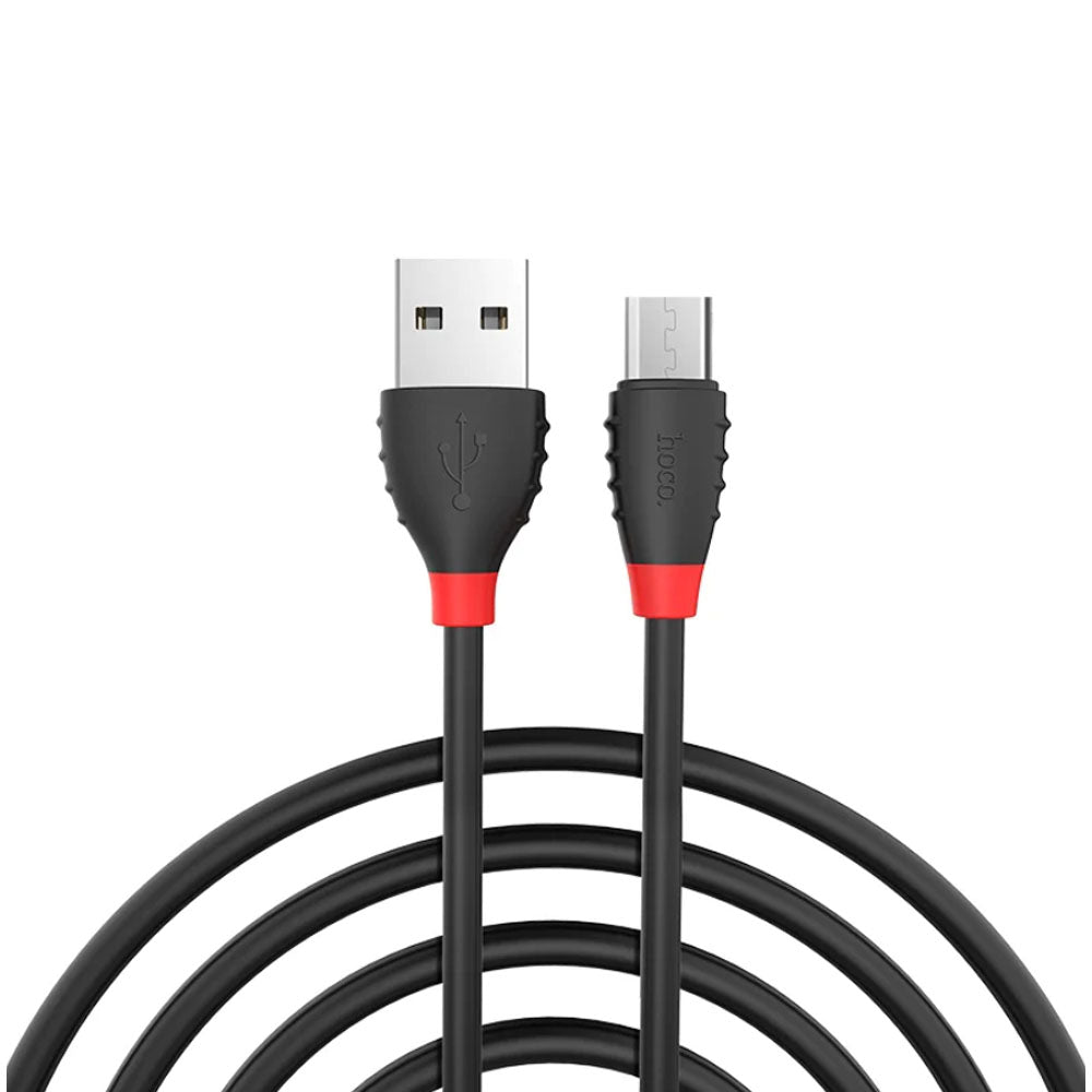 Cable Hoco X27 USB a Microusb 2.4A 1.2m Negro