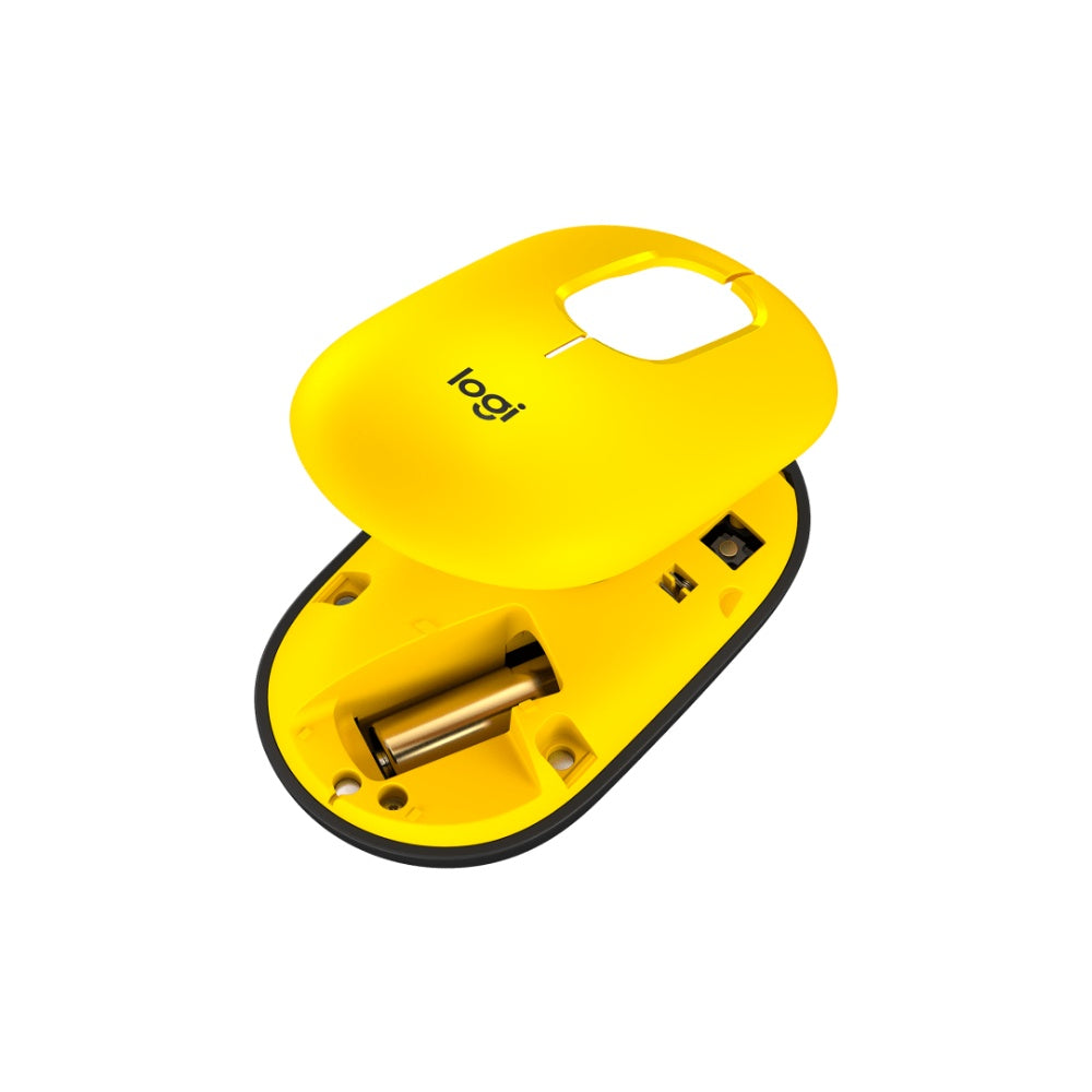 Mouse inalambrico Logitech Pop con funcion emojis Amarillo