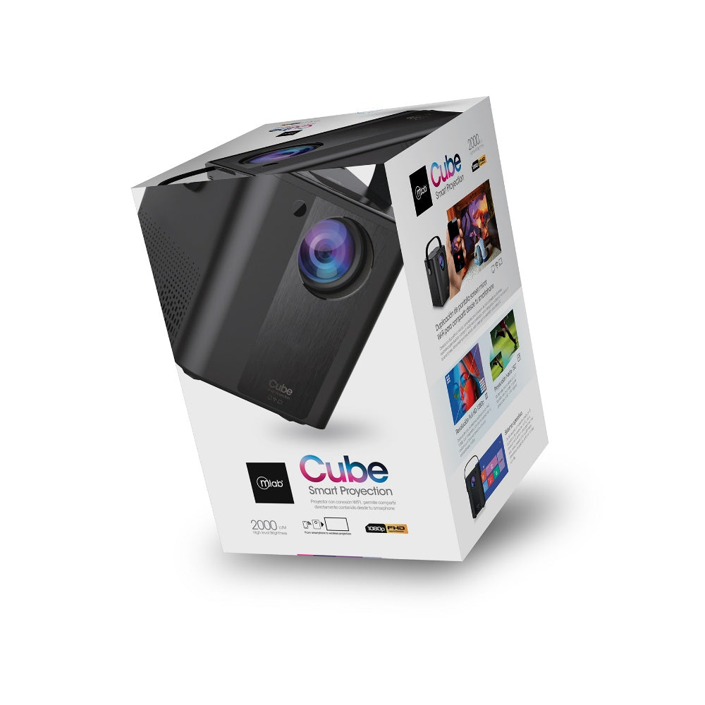 Proyector MLab Cube 2000 Lm 1080P FHD Wi Fi Screen Mirror
