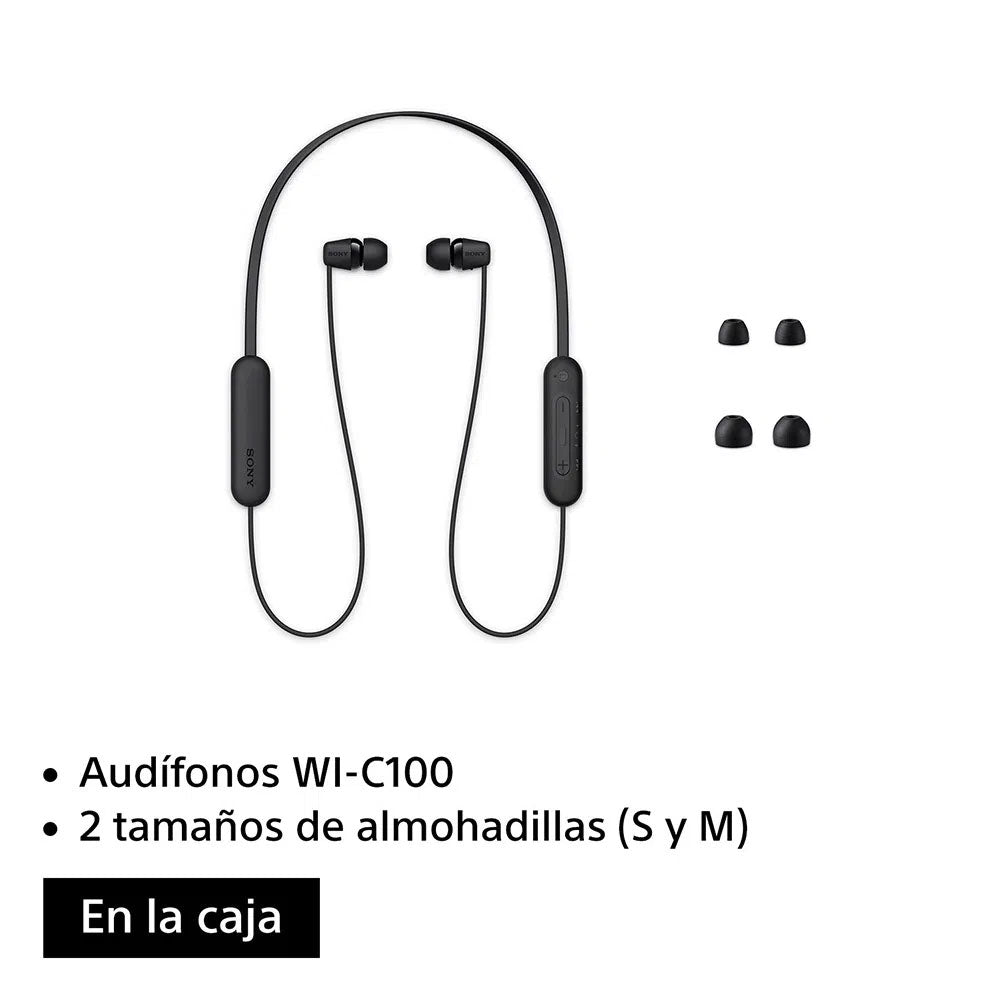 OPEN BOX - Audifonos Sony WI C100BZUC In Ear Bluetooth Negro