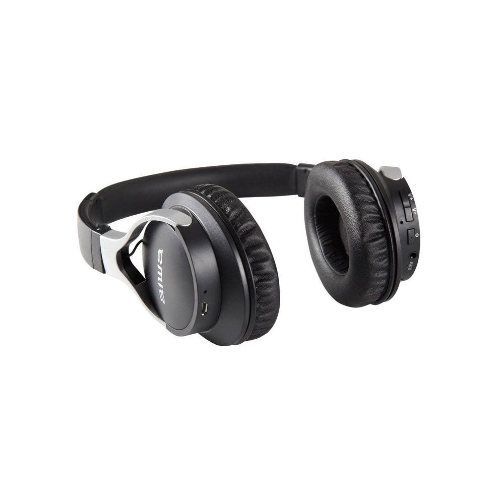 Audífonos Aiwa Aw-4H On Ear bluetooth Plegable Negro