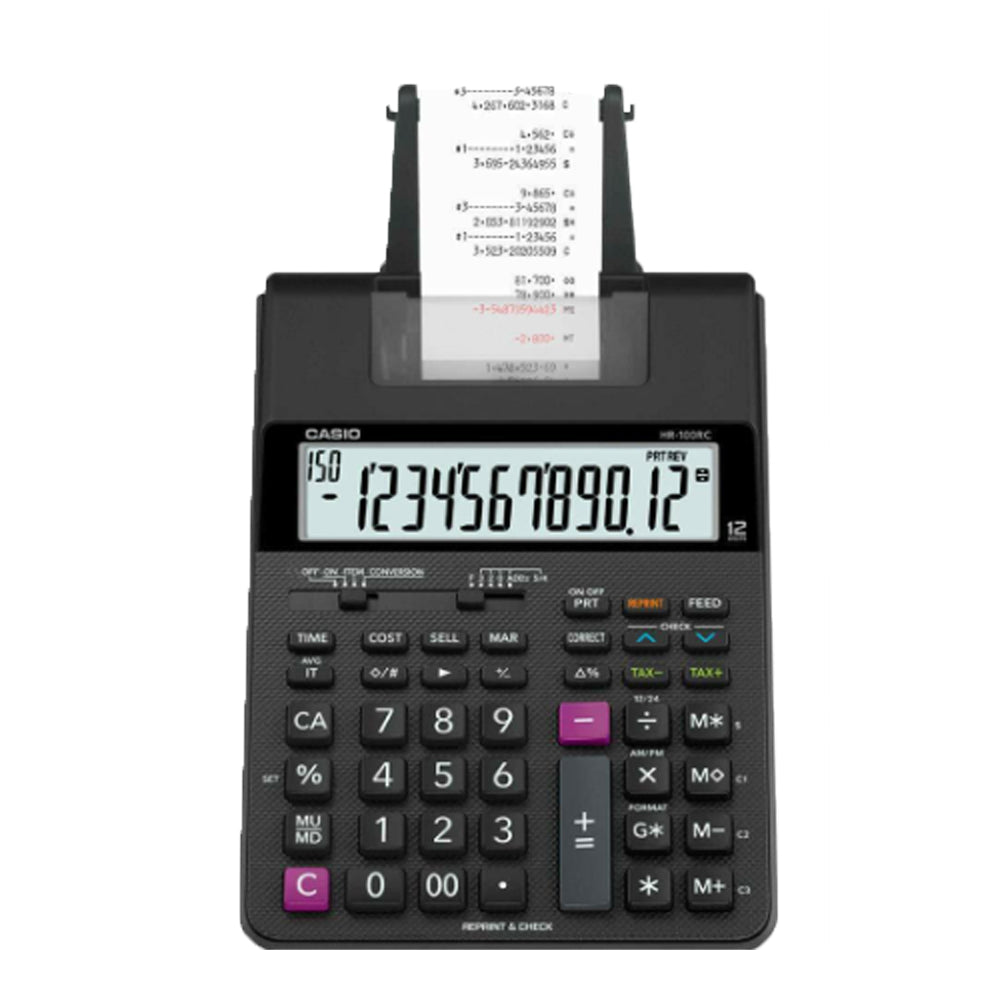 Calculadora Administrativa con Impresora Casio HR-100RC Negro