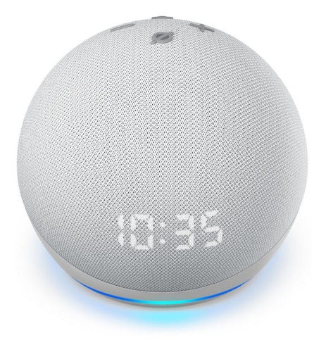 Asistente Virtual Amazon Echo Dot 4ta Gen con reloj Blanco