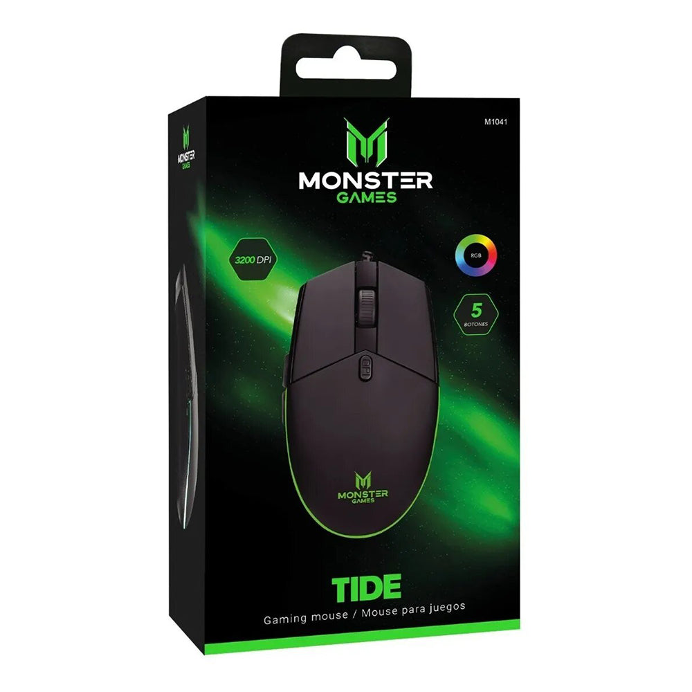 Mouse Gamer Monster Tide RGB 5 Botones 3200 DPI USB