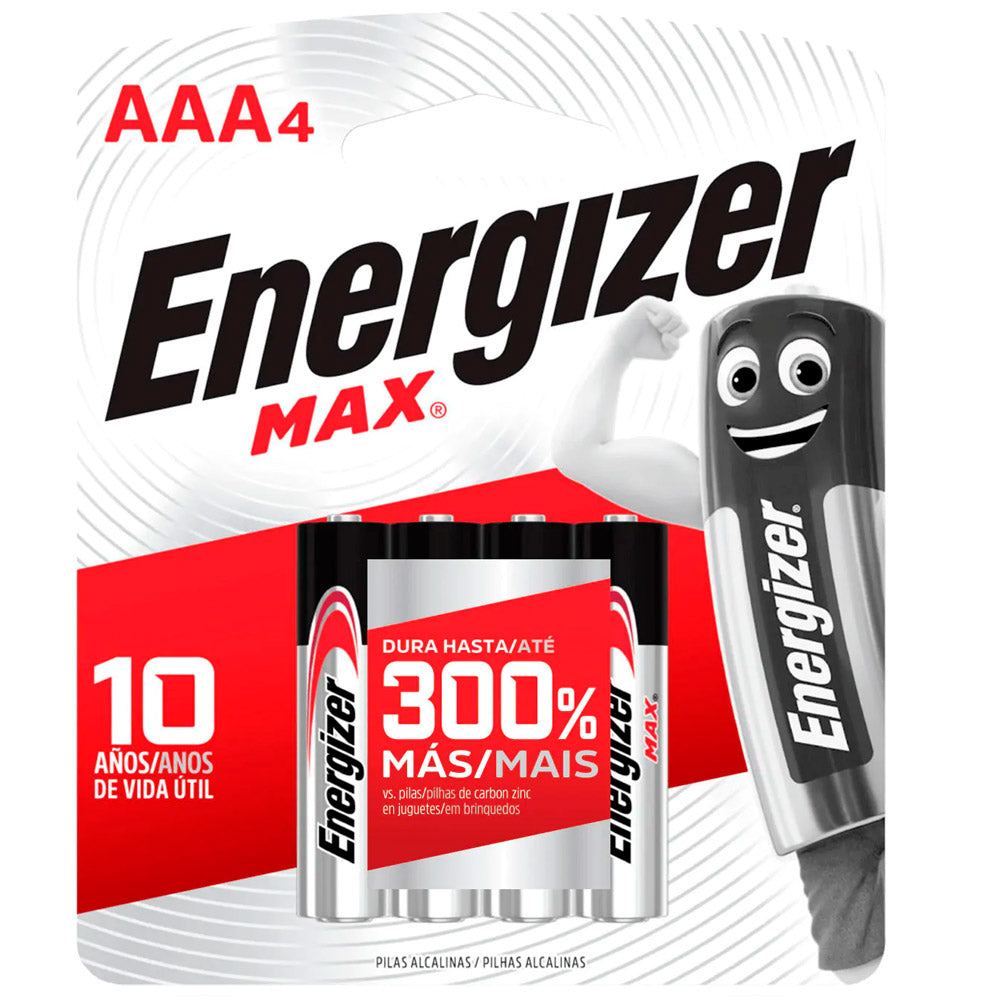 Pack de pilas Energizer Max E92BP4 AAA x4 unidades