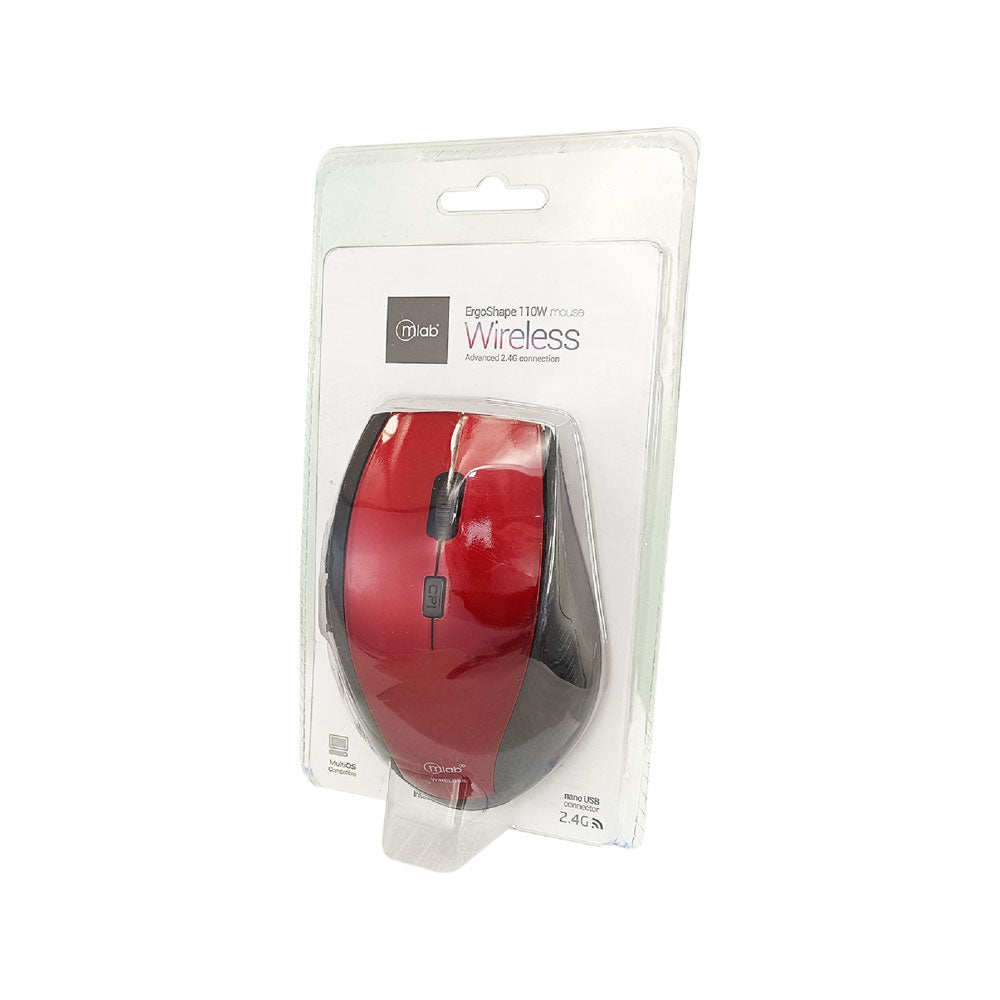 Mini Mouse Mlab Ergonomic 8345 Inalambrico USB Rojo
