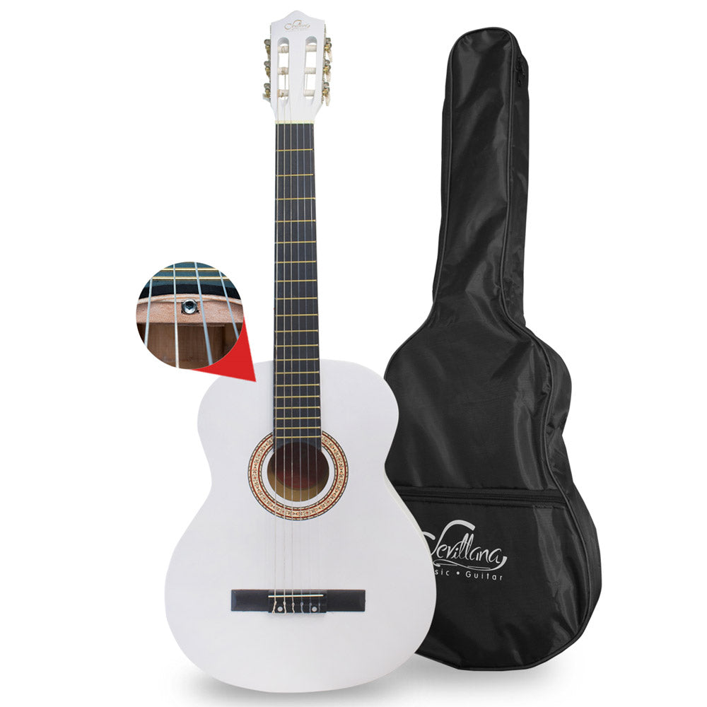 Guitarra Clasica Sevillana 8450 39 Pulgadas con Funda Blanca