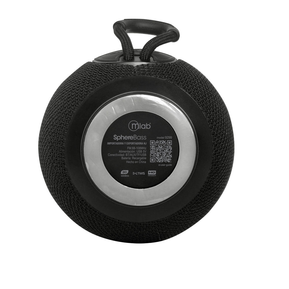 Parlante Mlab Sphere Bass 9299 TWS Bluetooth FM USB TF Negro