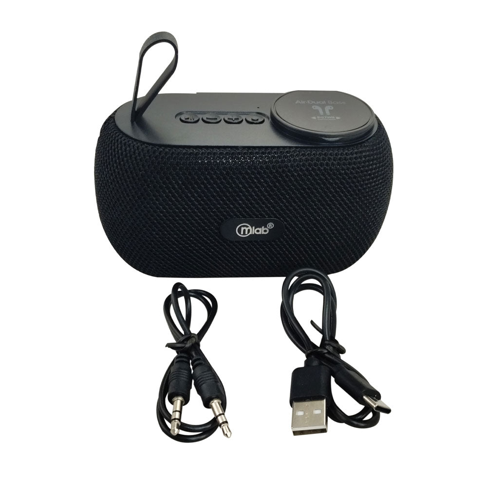 Parlante Mlab Airfly Bass 9301 TWS + Audifonos  Bluetooth Negro