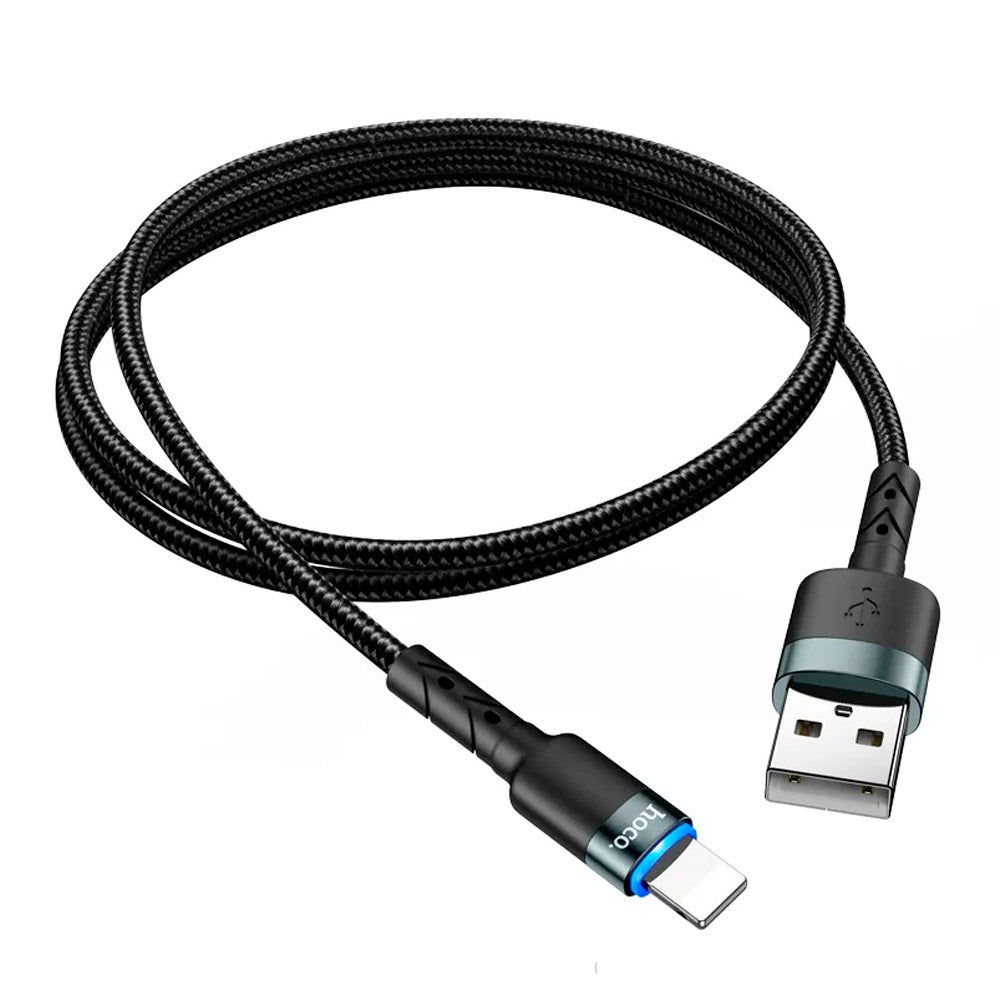 Cable Hoco SU100 LED USB A Lightning 1m Negro