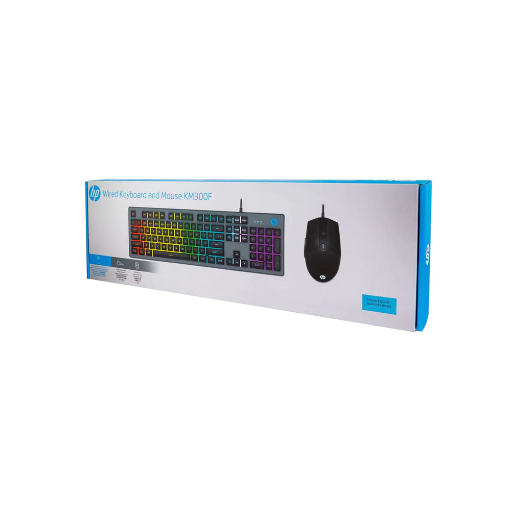 Kit gamer Teclado de Membrana y Mouse HP KM300F USB