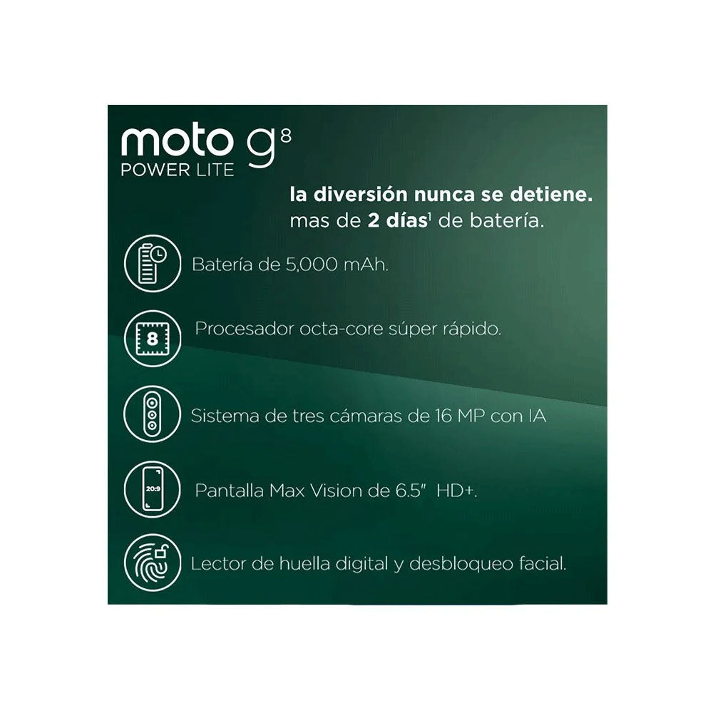 OPEN BOX - Motorola G8 Power Lite 4GB RAM 64GB Turquesa