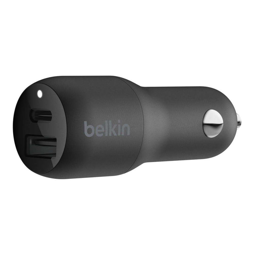Cargador de Auto Belkin 32W USB C 20w + USB A 12W Negro