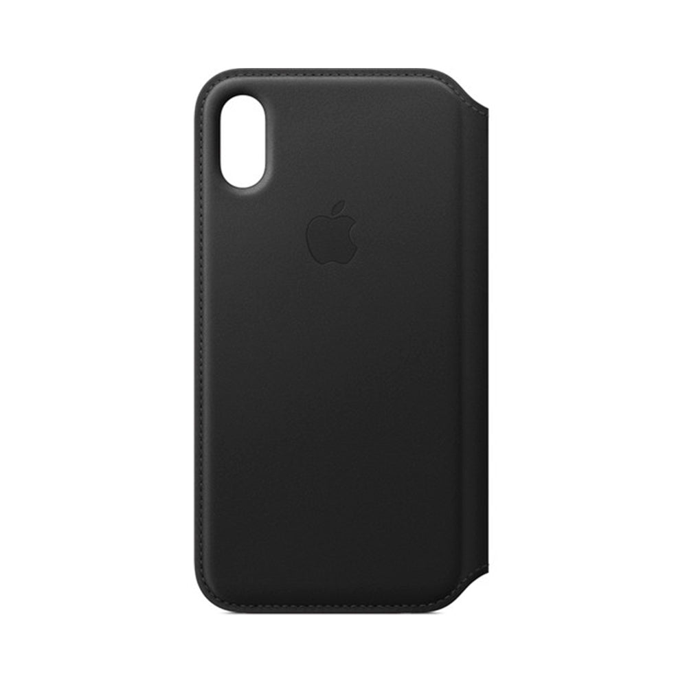Apple Carcasa folio de cuero para iPhone X Negro