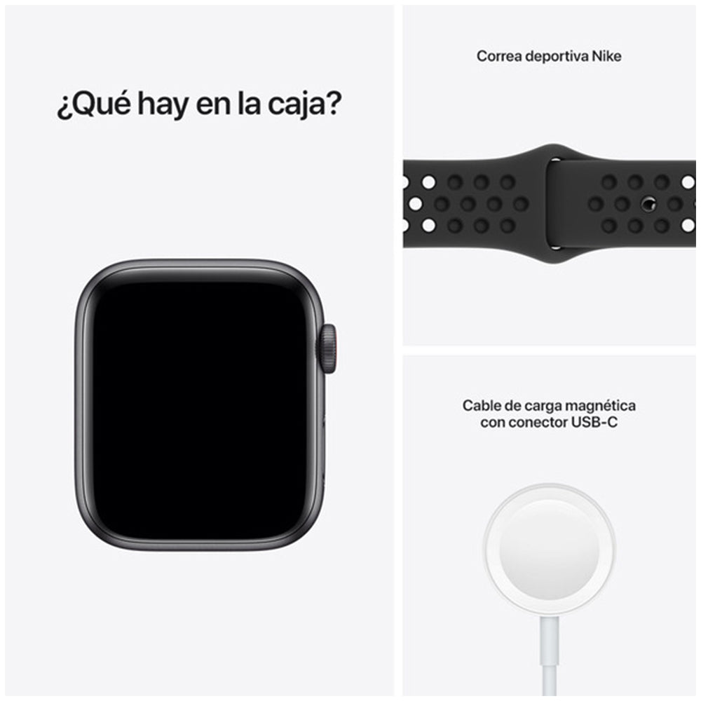 Apple Watch Nike SE 44mm GPS Correa deportiva Negro