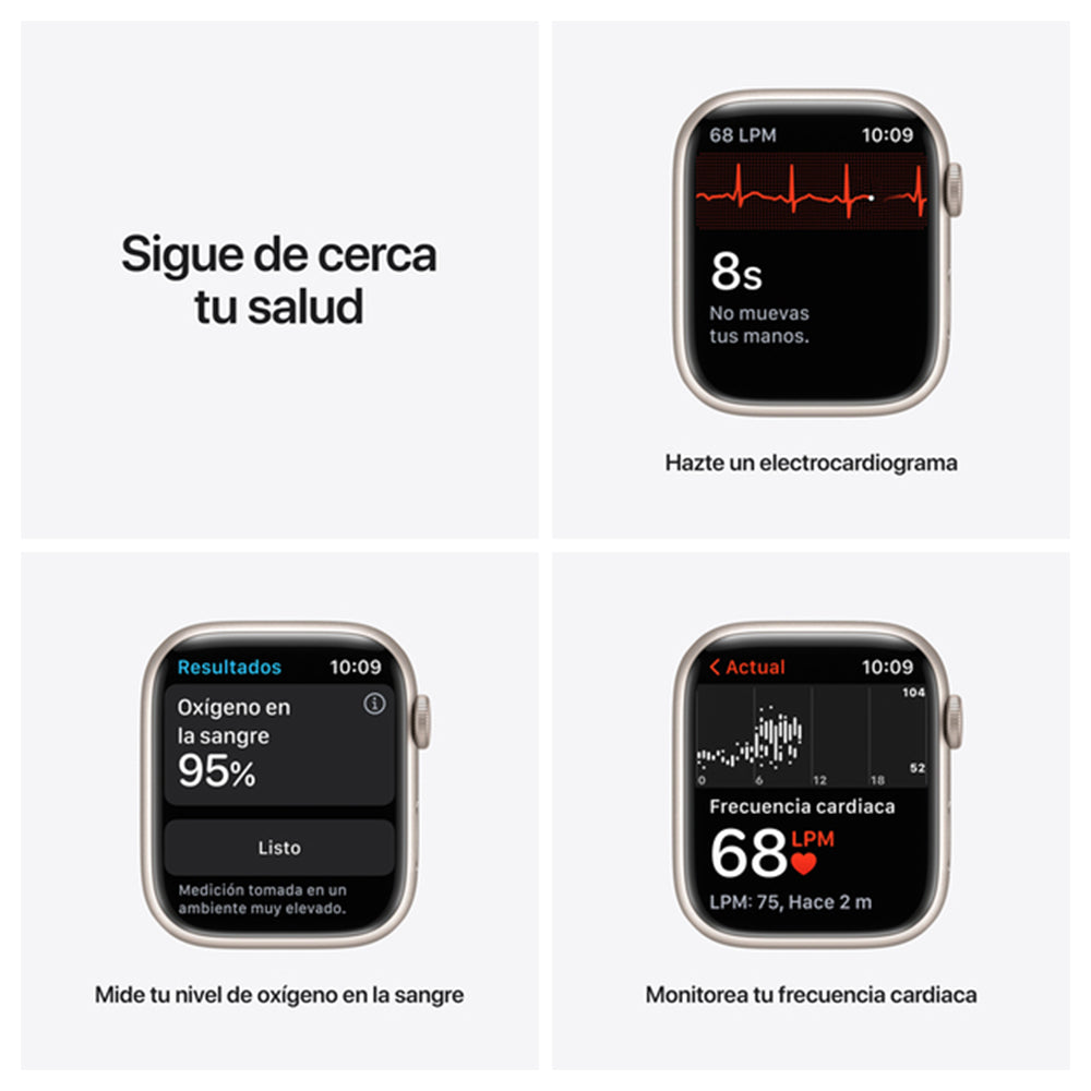 Apple Watch S7 GPS 45 mm Correa deportiva Blanca