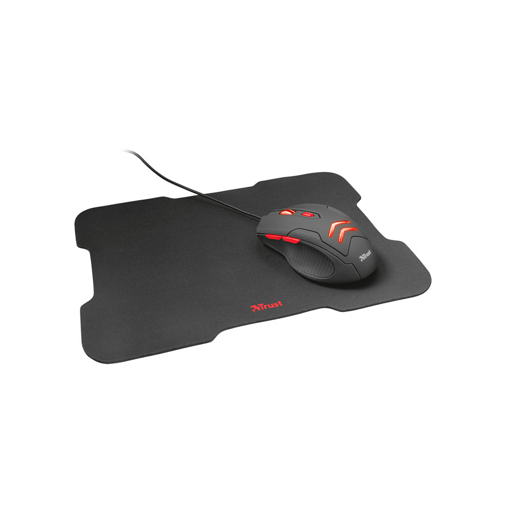 KIT GAMER TRUST MOUSE Y MOUSE PAD ZIVA PC PS4 XBOX ONE