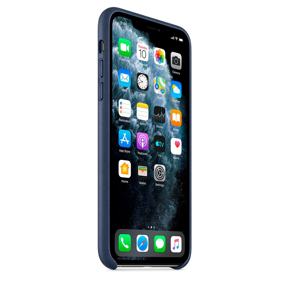 Apple Carcasa de Cuero para iPhone 11 Pro Max Azul Noche