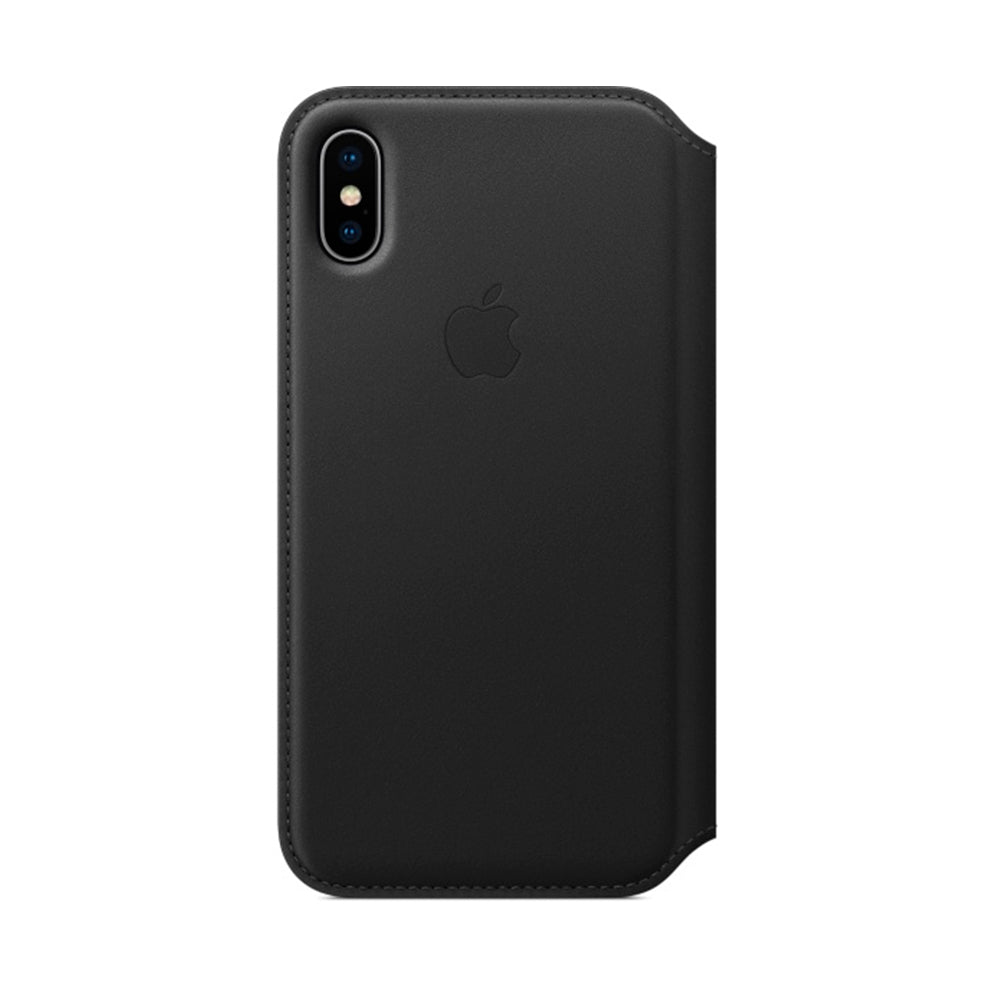 Apple Carcasa folio de cuero para iPhone X Negro