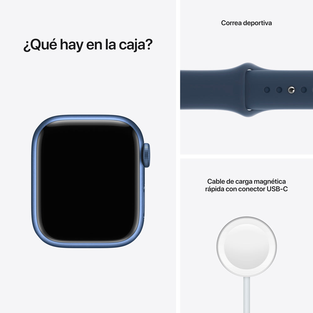 Apple Watch S7 GPS 41 mm Correa deportiva Azul