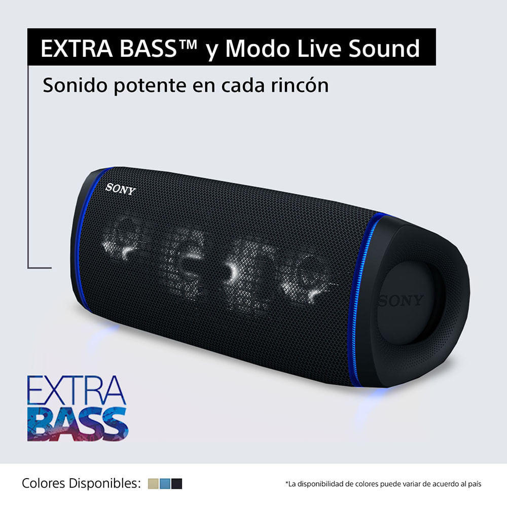 Parlante Sony SRS XB43 B Extra Bass Bluetooth IP67 Negro
