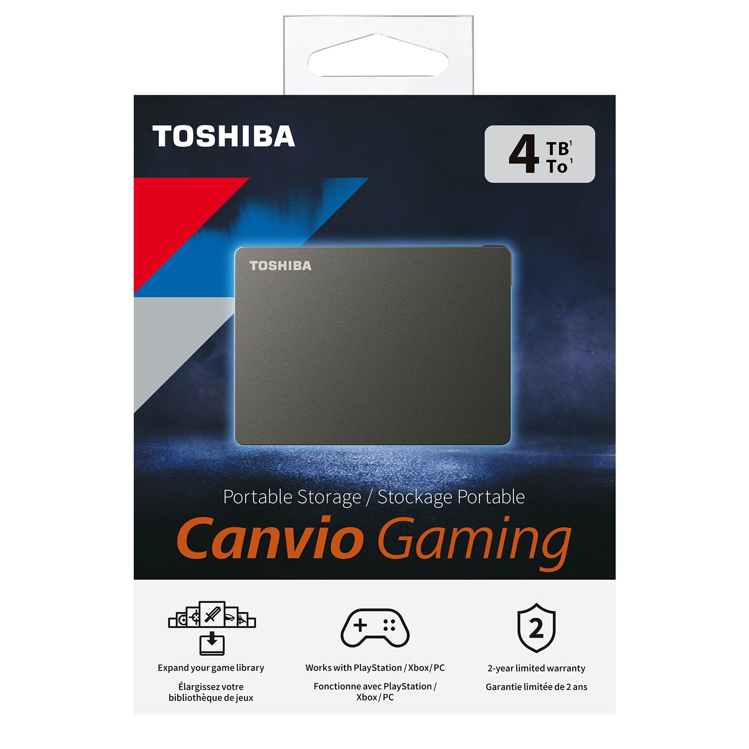 Disco Duro Externo Toshiba 4TB Canvio Gaming Negro