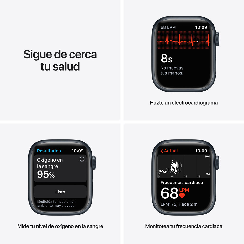 Apple Watch S7 GPS 41 mm Correa deportiva Negra