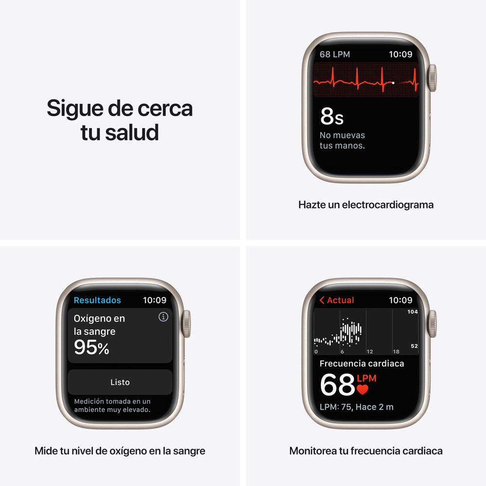 Apple Watch S7 GPS 41 mm Correa deportiva Blanco