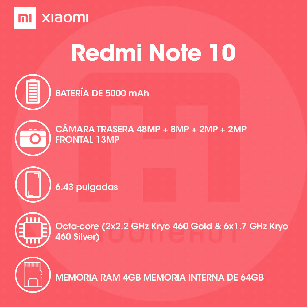 Xiaomi Redmi Note 10 64GB ROM 4GB RAM Dual Sim Gris Onyx