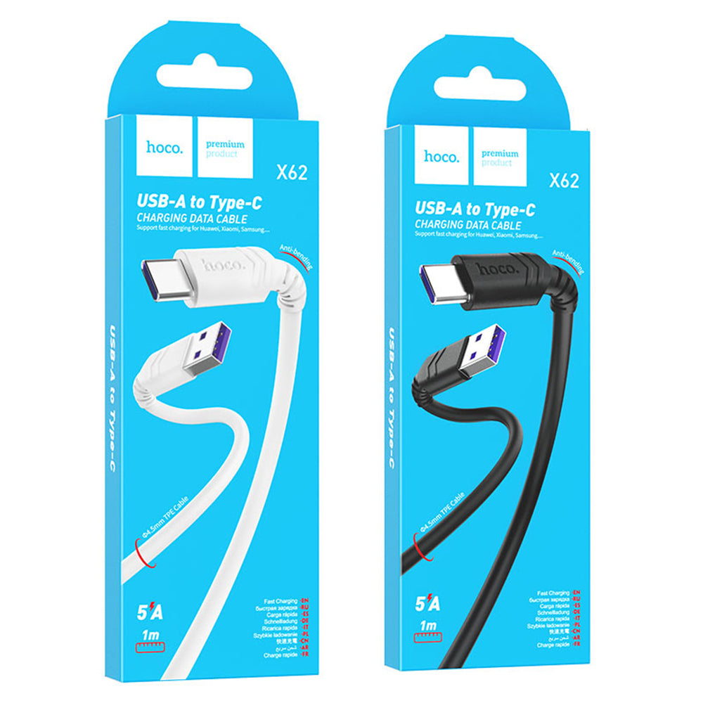 Cable Hoco X62 Fortune USB a Tipo C 5A 1m Blanco