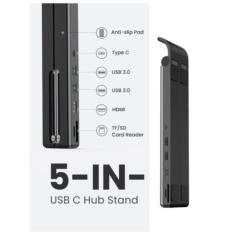 Base para notebook Ugreen CM359 USB C a 2xUSB3.0+HDMI+SD+TF
