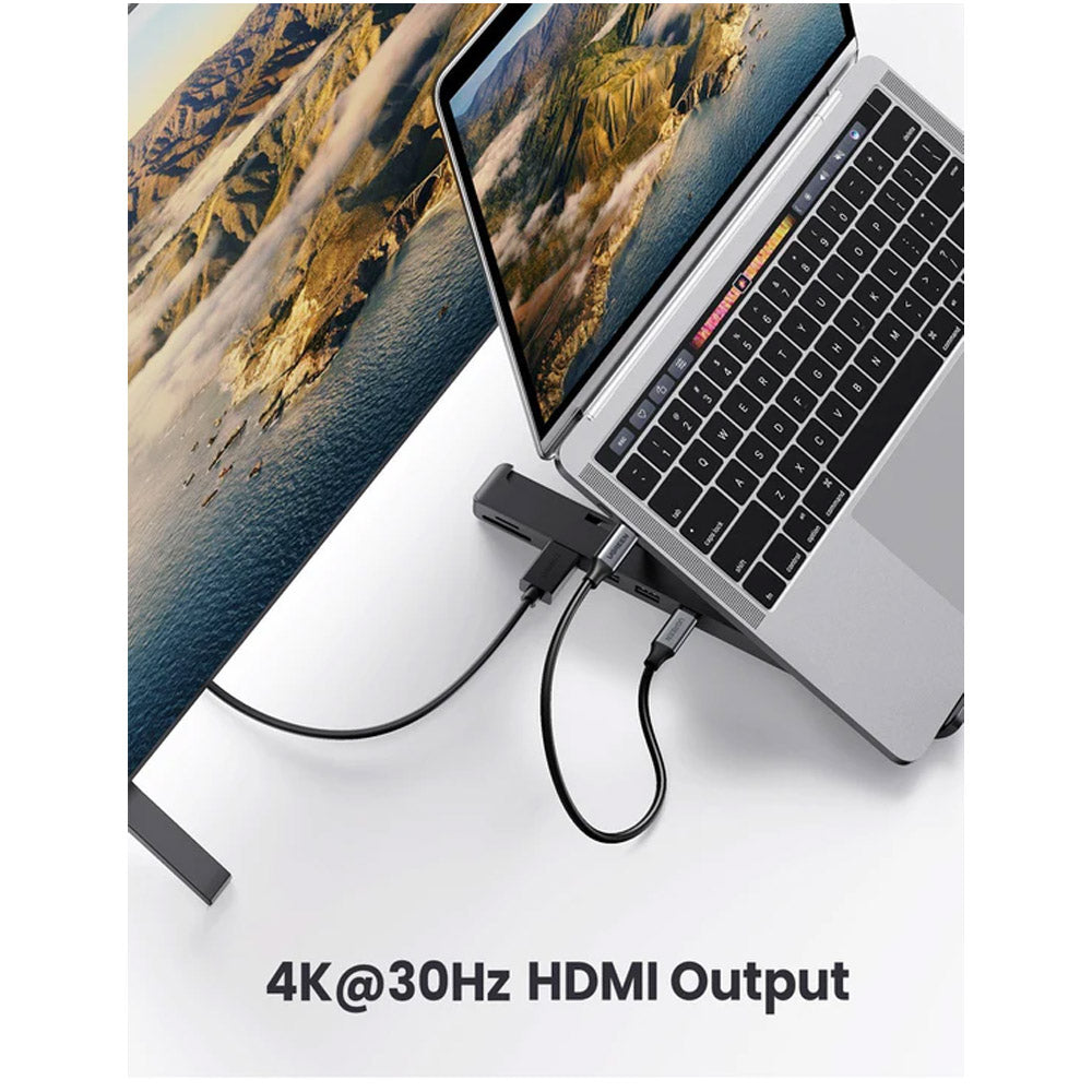 Base para notebook Ugreen CM359 USB C a 2xUSB3.0+HDMI+SD+TF
