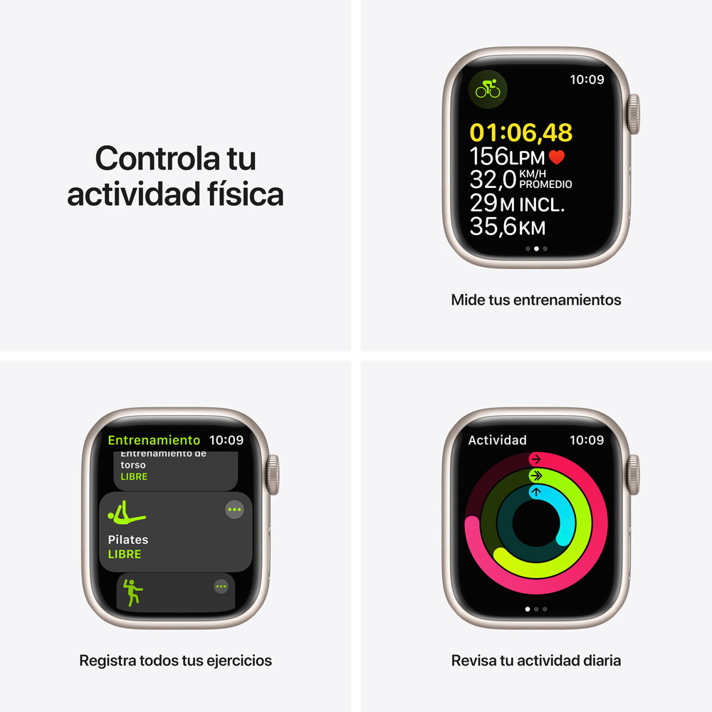 Apple Watch S7 GPS 41 mm Correa deportiva Blanco