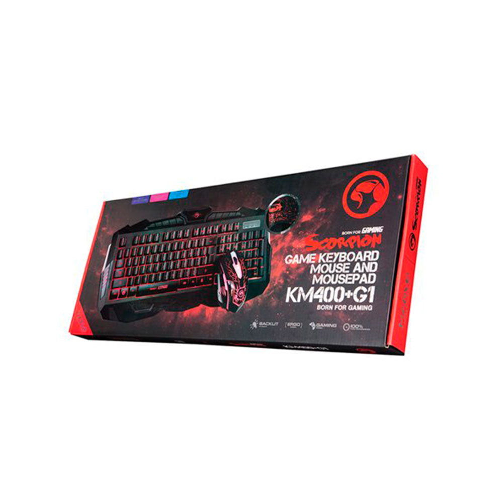 Marvo Scorpion 3en1 teclado, mouse y mouse pad  KM400+G1