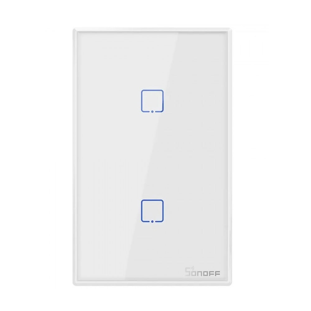 Interruptor de Pared Sonoff de 2 Canales WiFi + RF Blanco