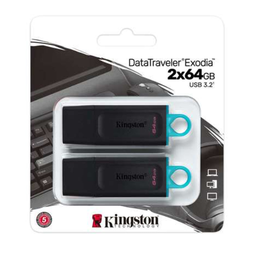 Pack Pendrive Kingston 64GB USB 3.2 Datatraveler Exodia x2