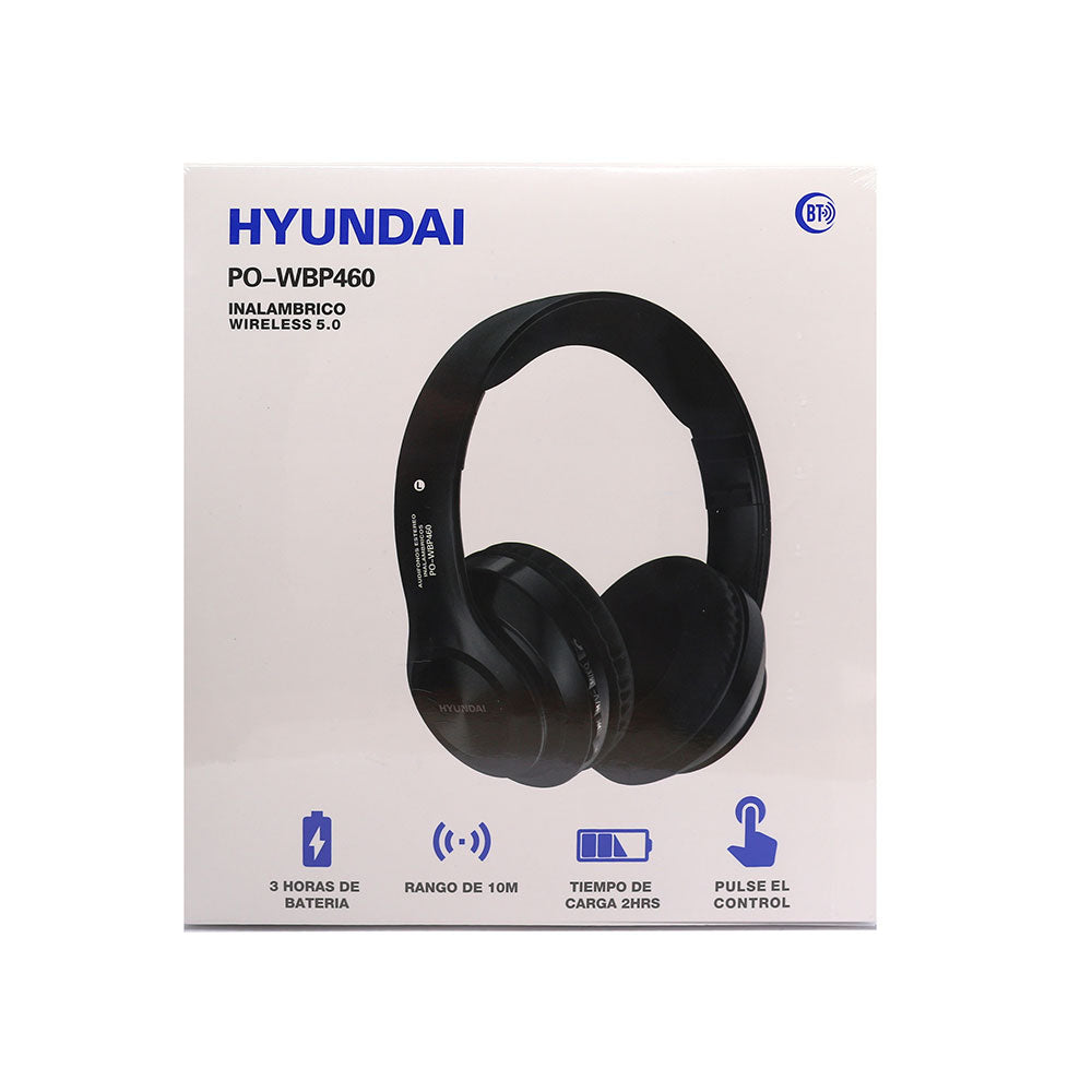 Audífonos Hyundai PO WBP460 Bluetooth 5.0 Plegable Negro