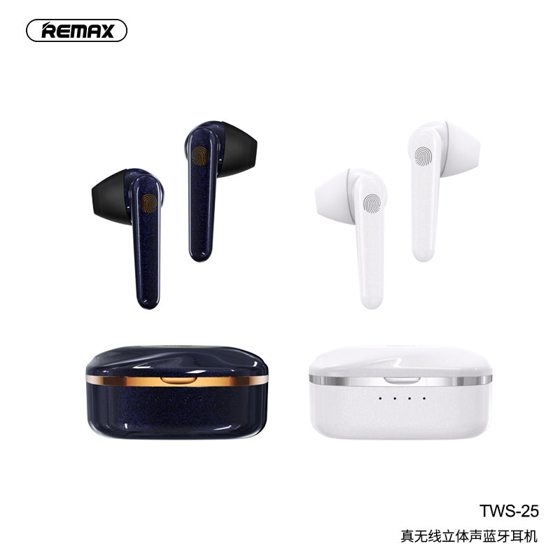 Audífonos Remax TWS-25 Bluetooth Azul Negro