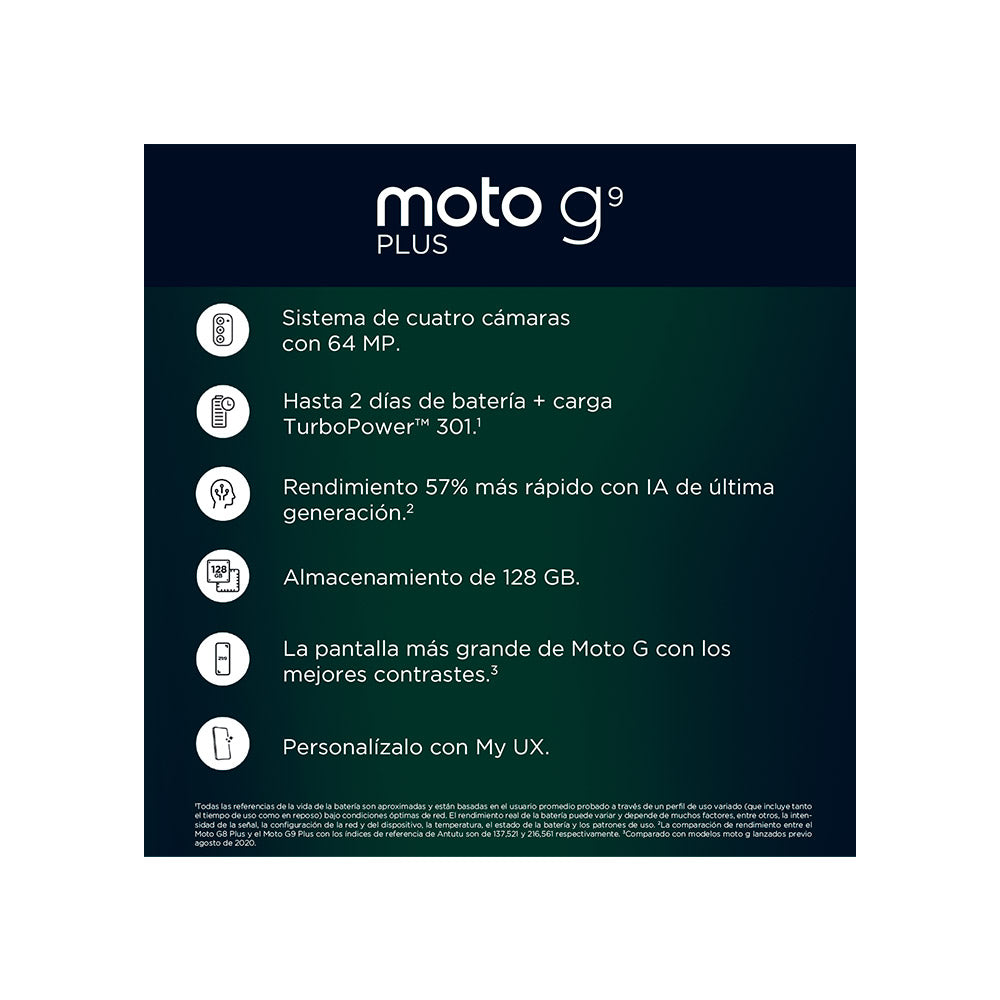 MOTOROLA G9 PLUS 128GB ROM 4GB RAM