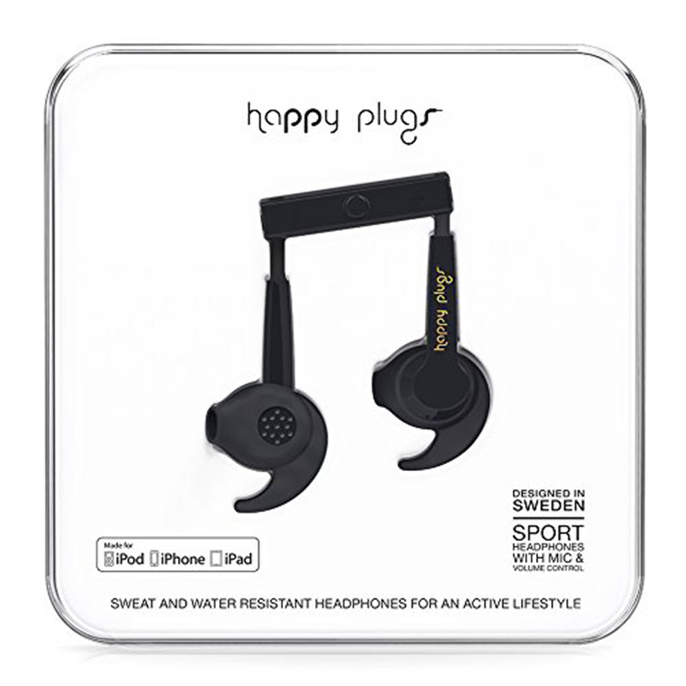 Happy Plugs Audífonos In-Ear Deportivos Negro