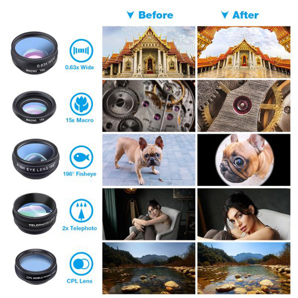 Kit de lentes cámara de Celular Apexel 10 en 1 Universal