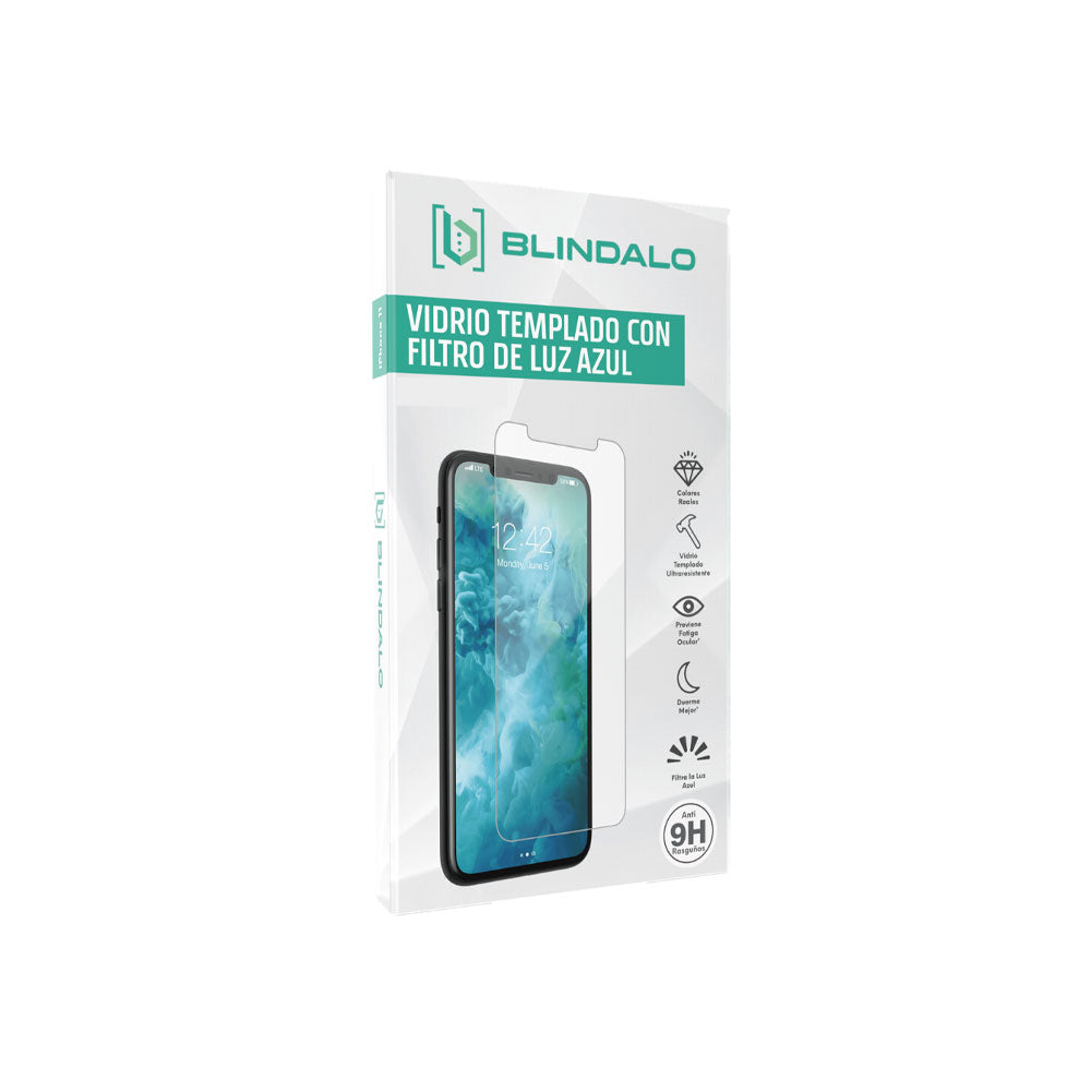 Lámina vidrio iPhone 11 / XR Blindalo con Filtro de Luz azul